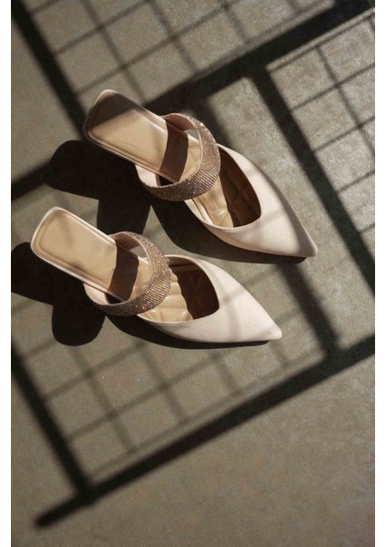 Nina Topuklu Bej Kadın Terlik