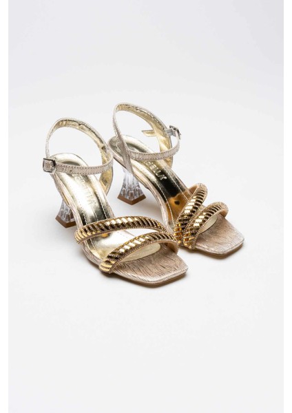 Kendy Altın Taşlı Kadın Topuklu Sandalet fiyatları