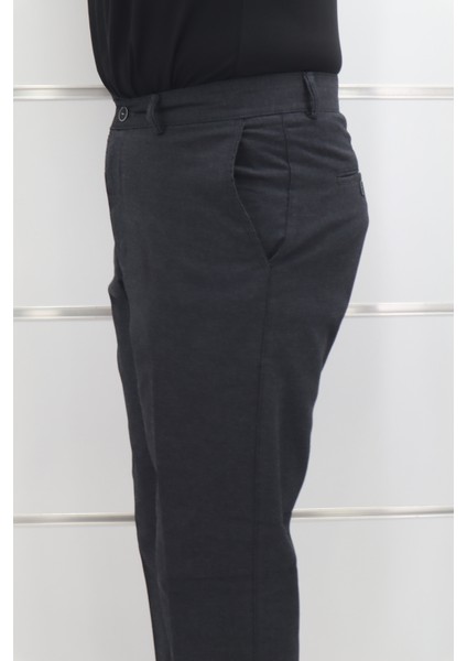 Fistan Store Erkek Düz Yüksek Bel Rahat Kalıp Yandan Cepli Boru Paça Büyük Beden Kışlık Keten Pantolon modelleri