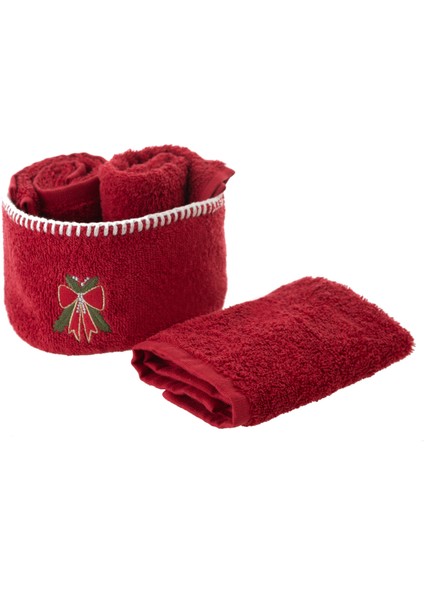 Joy 3'lü El Havlusu Seti Kırmızı 30X30 modelleri