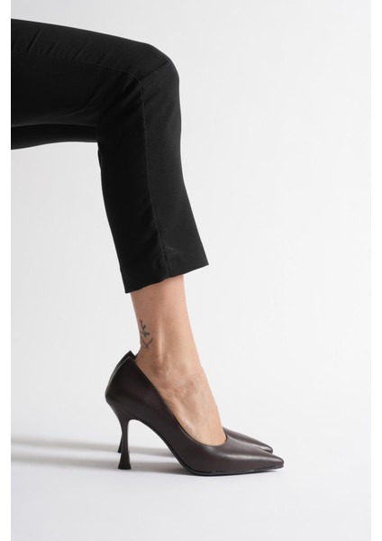 Angela Kadın Acı Kahve Cilt Topuklu Ayakkabı fırsatları