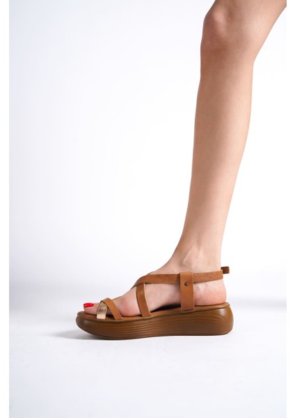 Legia Taba Altın Detaylı Hakiki Deri Sandalet fırsatları