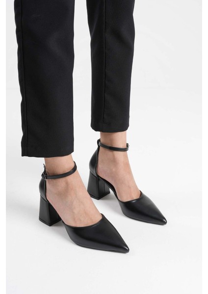 Doren Siyah Cilt Kadın Topuklu Ayakkabı indirimleri