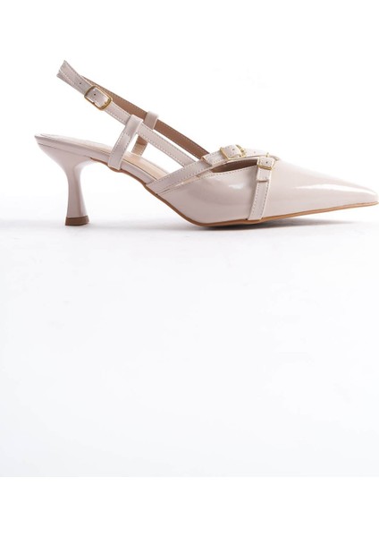 Perla Kadın Bej Rugan Topuklu Ayakkabı