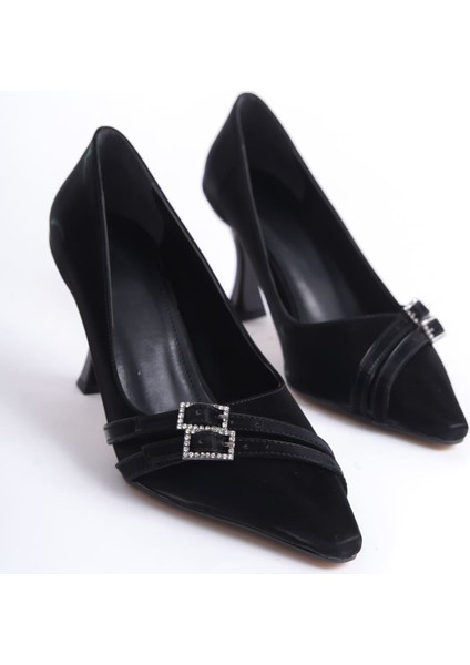Maya Kadın Siyah Saten Topuklu Ayakkabı fiyatları