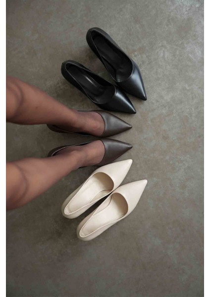 Valeria Bej Cilt Kadın Topuklu Ayakkabı