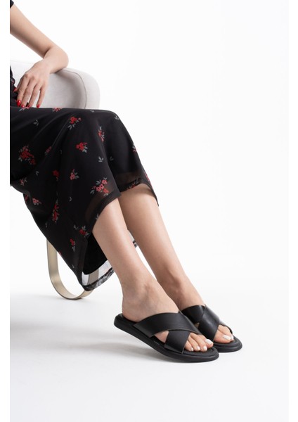 Weasley Siyah Hakiki Deri Terlik modelleri