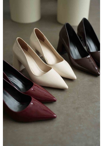 Valeria Bej Rugan Kadın Topuklu Ayakkabı