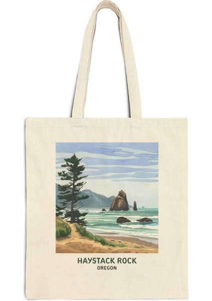 Haystack Rock Oregon Tote Çanta - Şirin Tote Çantalar, Oregon Tote Çantalar, En Iyi Kitap Çantası, Estetik Alışveriş Çantası fiyatları