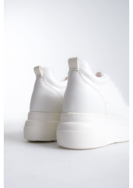 Lauren Kadın Gizli Topuk Mat Beyaz Spor Ayakkabı