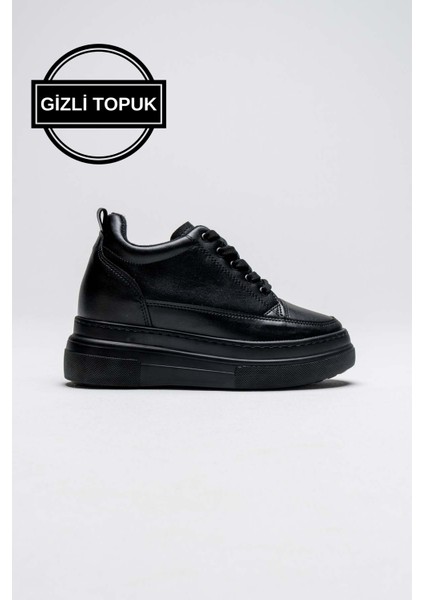 Lauren Kadın Gizli Topuk Mat Siyah Spor Ayakkabı