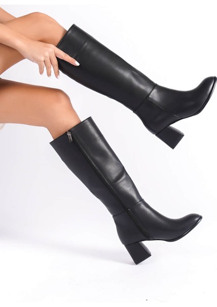 Elsie Kadın Kışlık Siyah Kalın Topuklu Çizme fiyatları