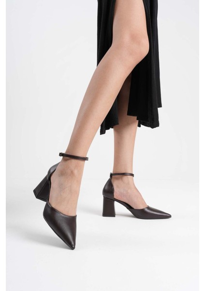 Doren Acı Kahve Cilt Kadın Topuklu Ayakkabı