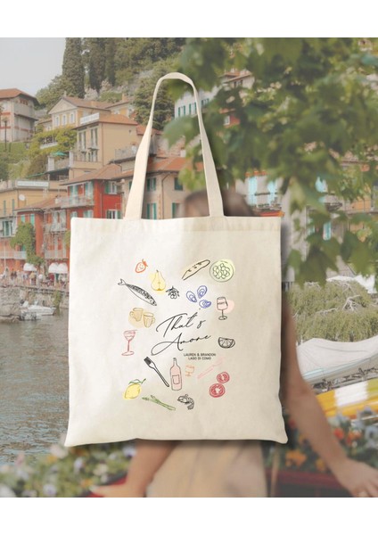 Italyan Düğün Tote Çantası - Doodle Tarzı, Gelin Duşu Hediyesi fiyatları