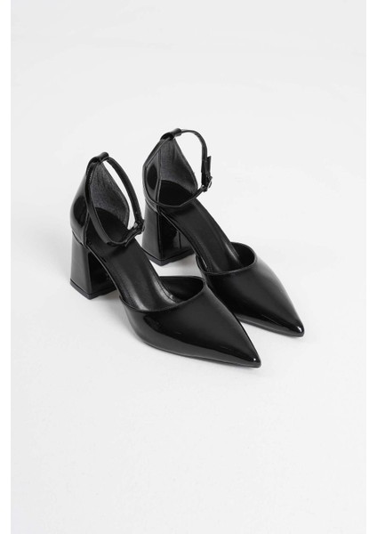 Doren Siyah Rugan Kadın Topuklu Ayakkabı fiyatları