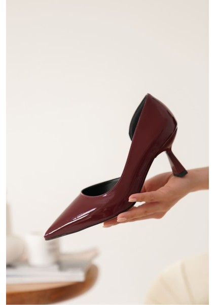 Seraphine Kadın Bordo Rugan Topuklu Ayakkabı
