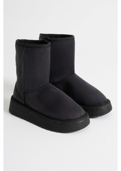 Anisa Kadın Siyah Kışlık Kürklü Bot indirimleri