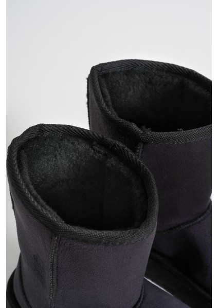 Anisa Kadın Siyah Kışlık Kürklü Bot