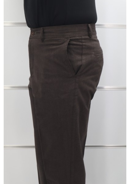 Fistan Store Erkek Düz Yüksek Bel Rahat Kesim Yandan Cepli Boru Paça Büyük Beden Kışlık Keten Pantolon modelleri