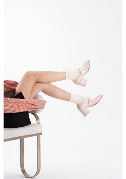 Blown Bej Cilt Kadın Topuklu Ayakkabı fırsatları