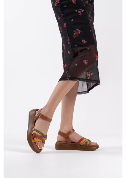 Bera Çok Renkli Hakiki Deri Sandalet