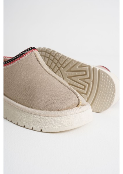 Elsa Kadın Bej Kışlık Kürklü Terlik