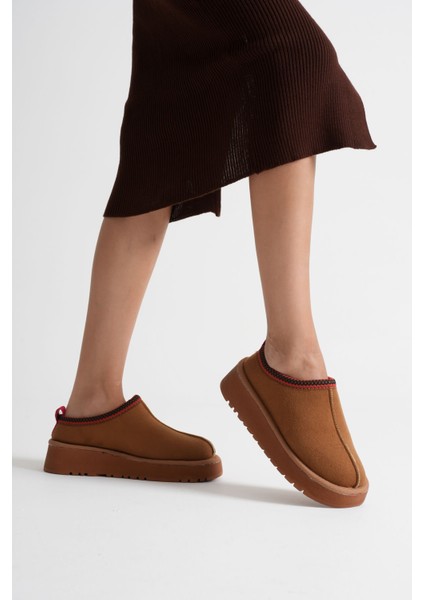 Elsa Kadın Taba Kışlık Kürklü Terlik