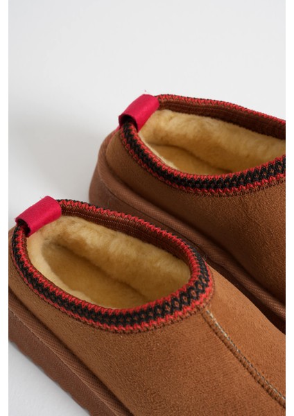 Elsa Kadın Taba Kışlık Kürklü Terlik