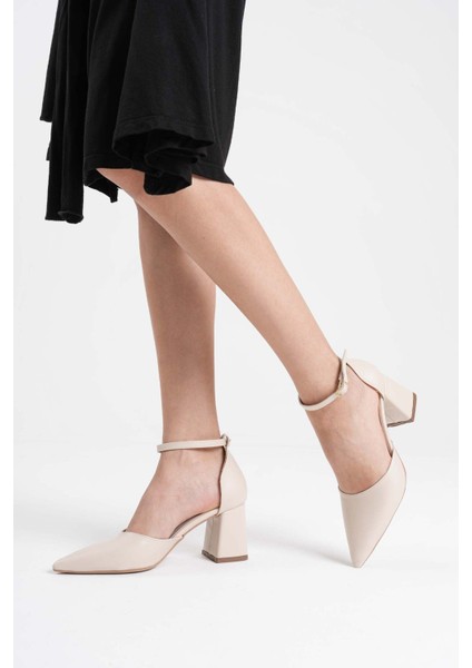 Doren Bej Cilt Kadın Topuklu Ayakkabı
