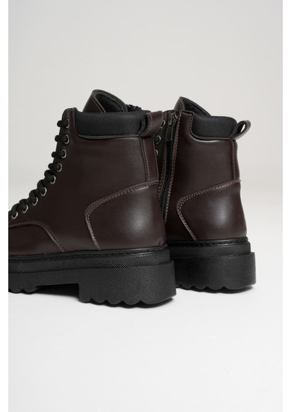 Fiora Özel Tasarım Kadın Kışlık Kalın Tabanlı Acı Kahve Bot