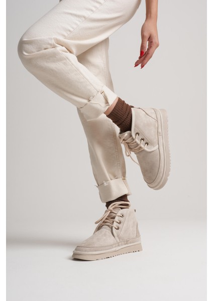 Daria Kadın Kışlık Bej Içi Kürklü Bot