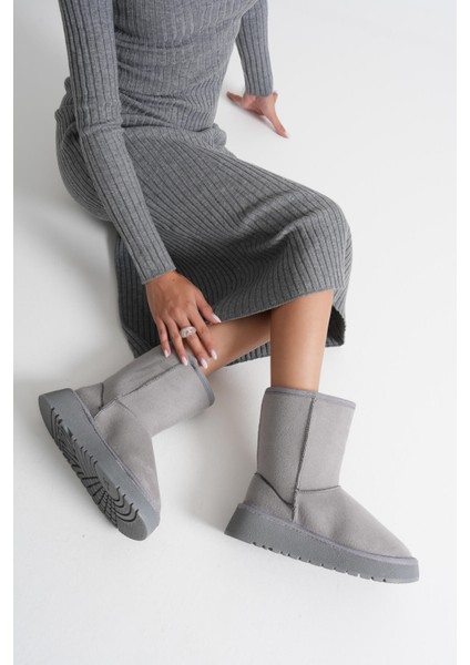 Anisa Kadın Gri Kışlık Kürklü Bot fırsatları