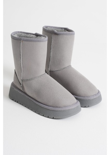 Anisa Kadın Gri Kışlık Kürklü Bot indirimleri