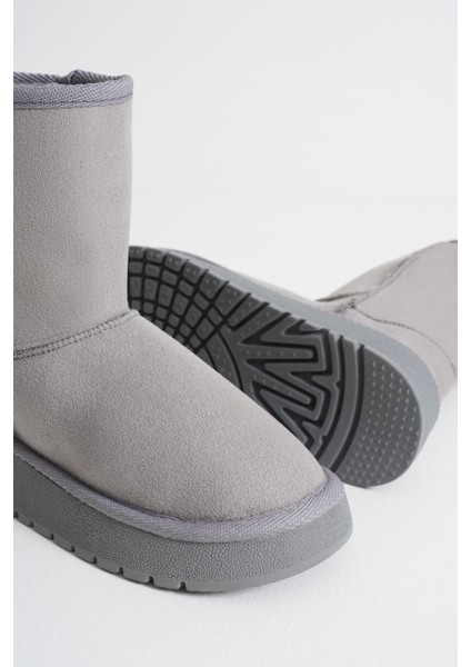 Anisa Kadın Gri Kışlık Kürklü Bot