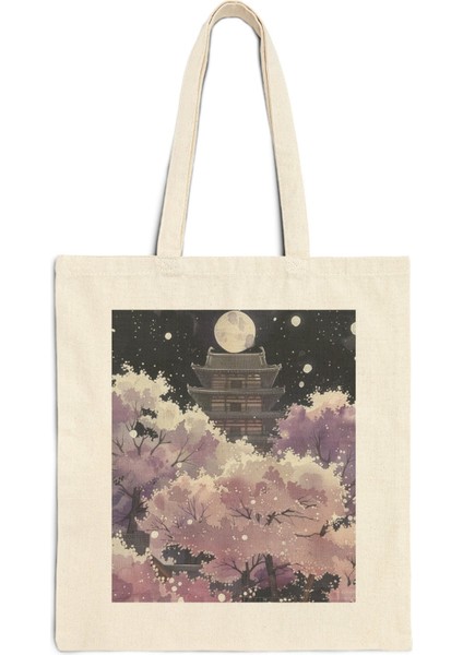 Geleneksel Kiraz Çiçeği Tote Çantası - En Iyi Tote Çanta, Şirin Tote Çanta, Estetik Kitap Çantası fiyatları