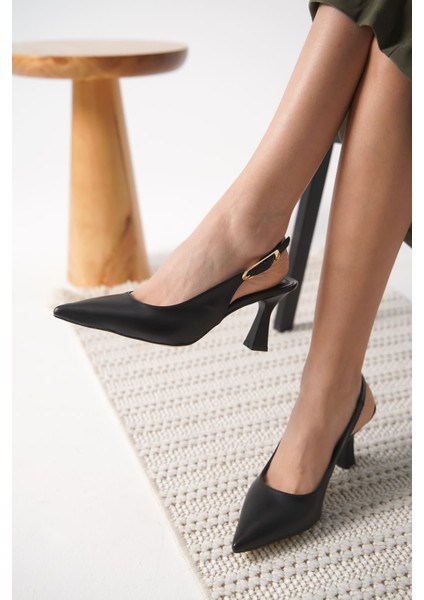 Ophelia Mat Siyah Kadın Topuklu Ayakkabı fırsatları