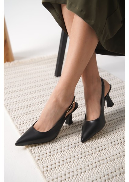 Ophelia Mat Siyah Kadın Topuklu Ayakkabı indirimleri