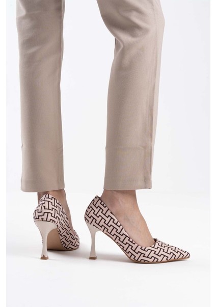 Kelsey Kadın Bej Desenli Stiletto