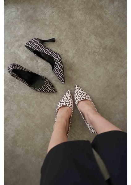 Kelsey Kadın Bej Desenli Stiletto