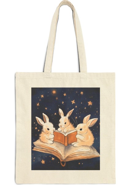 Sihirli Kitap Tavşanları Tote Çantası - Cottage Core, Sevimli Tote Çanta, Sevimli Tavşanlar, Komik Tavşanlar, Tavşan Tote Çantası, Sevimli Kitap Çantası, Dreamcore fiyatları
