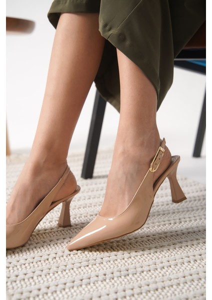 Ophelia Kadın Nude Rugan Topuklu Ayakkabı