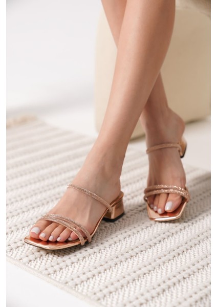 Emma Kadın Kalın Topuklu Rose Gold Terlik indirimleri