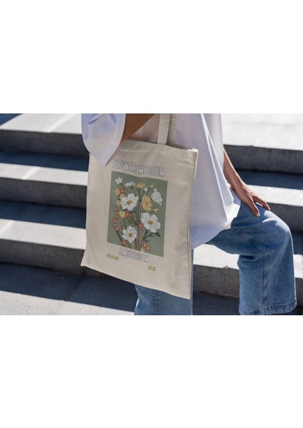 Amsterdam Çiçek Müzesi Tote Çantası - Estetik Tote Çanta, Çiçekli Tote Çanta, Sevimli Tote Çanta