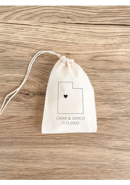 Utah Düğün Hediye Çantaları: Eyalet Anahatlı Özel Muslin (4x6 Ila 8X10") fiyatları