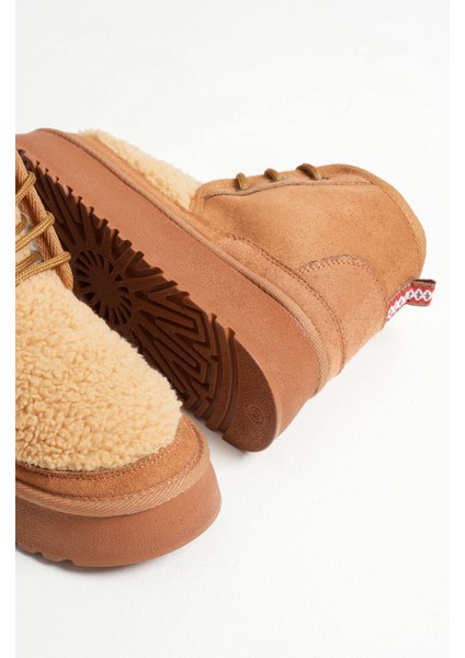 Loana Kadın Kürklü Taba Kışlık Kalın Tabanlı Bot