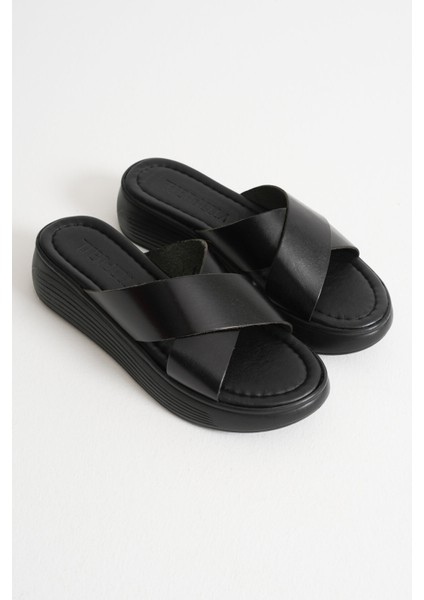 Fayn Siyah Hakiki Deri Terlik