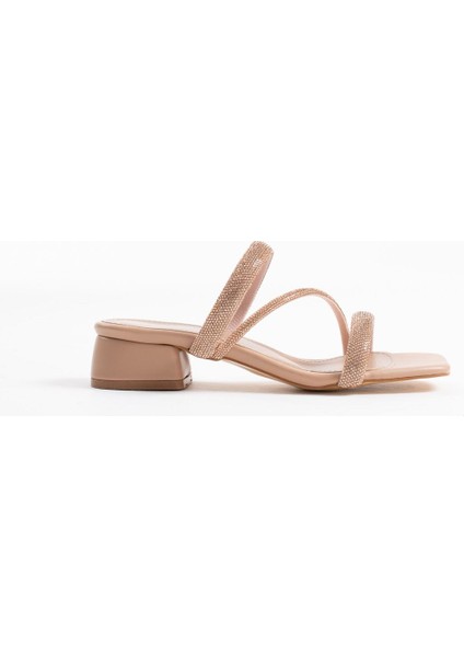 Tanya Nude Kadın Taşlı Terlik