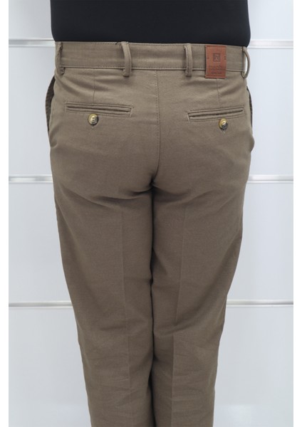 Fistan Store Erkek Düz Yüksek Bel Rahat Kalıp Yandan Cepli Boru Paça Büyük Beden Kışlık Keten Pantolon indirimleri