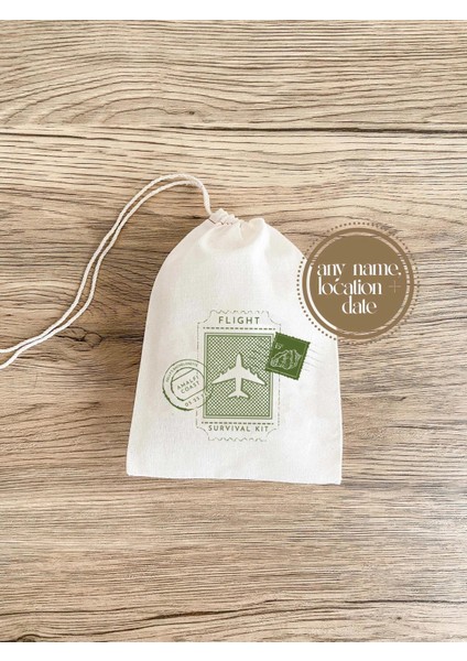 Kişiselleştirilmiş Uçuş Hayatta Kalma Kiti Çantası - Muslin Uçak Hediyesi fiyatları