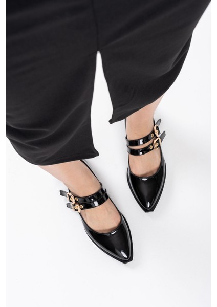 Murder Siyah Rugan Kemer Detaylı Kadın Topuklu Ayakkabı fiyatları